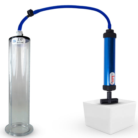 AERO Blue Penis Pump 9" Length x 2.00" Diameter WIDE Flange Cylinder