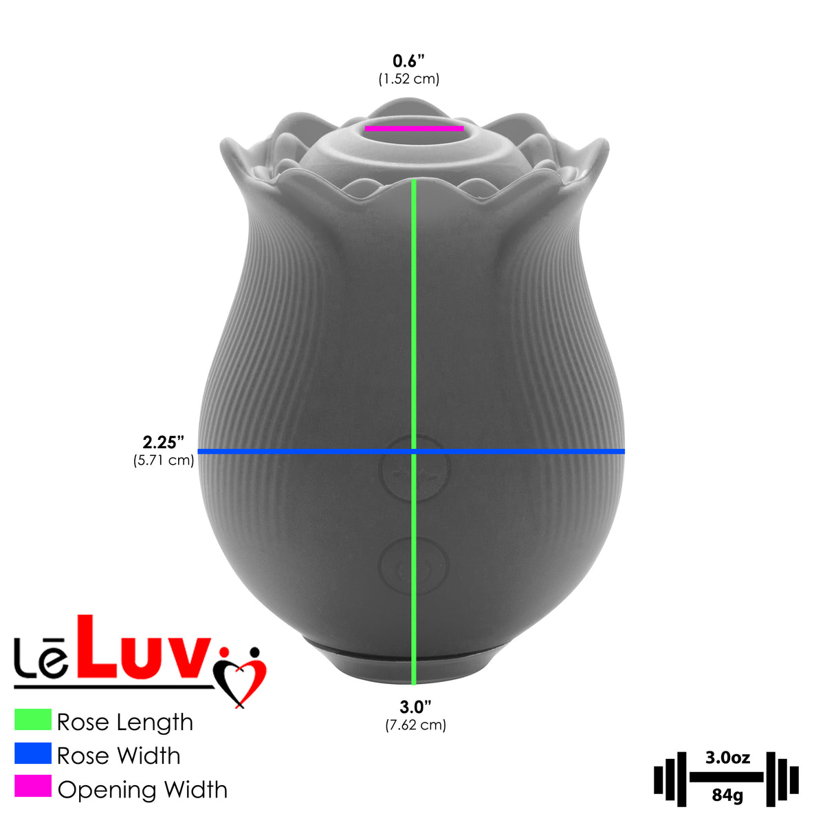 LeLuv Rose Rechargeable Massager – 12 Intensity Levels, Waterproof, Soft Silicone – Choose Color