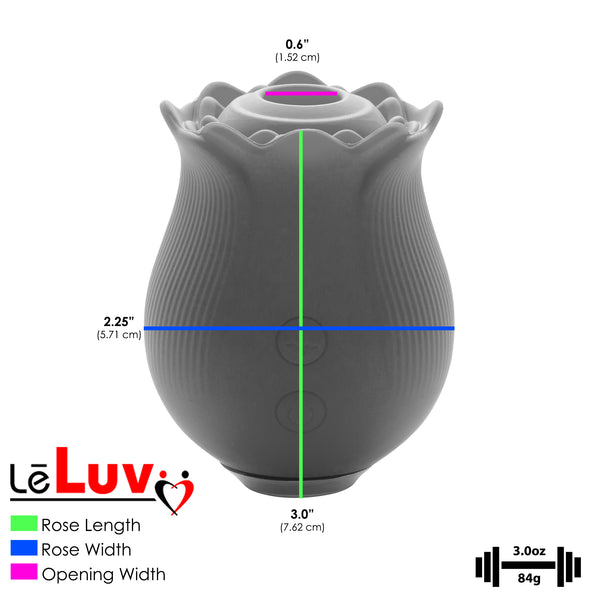 LeLuv Rose Rechargeable Massager – 12 Intensity Levels, Waterproof, Soft Silicone – Choose Color