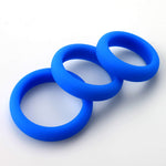 Flat Inside Cock Ring 3 Pack - 36mm/41mm/45mm Blue