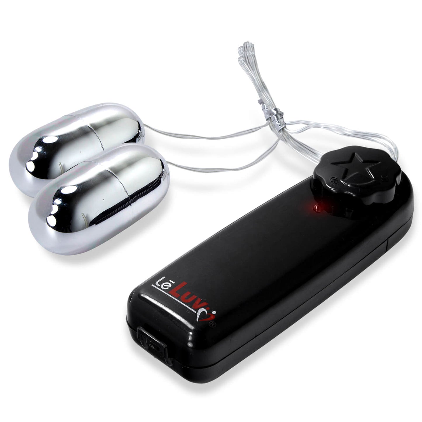 LeLuv Double Silver Vibrating Bullets Couples Dual Public Massager Vibe