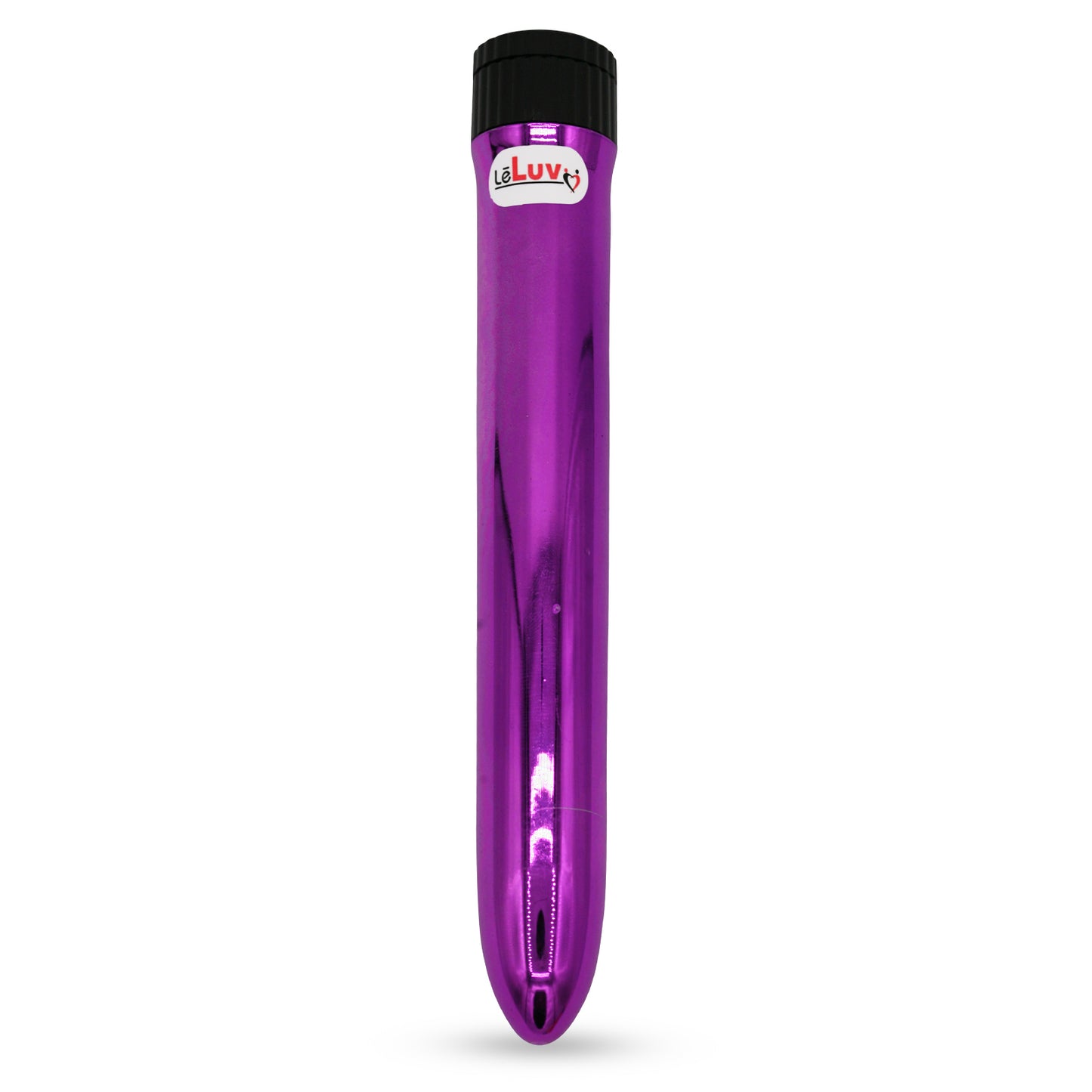 7" Classic Simple Vibrator Multi Speed Massager Chrome Purple