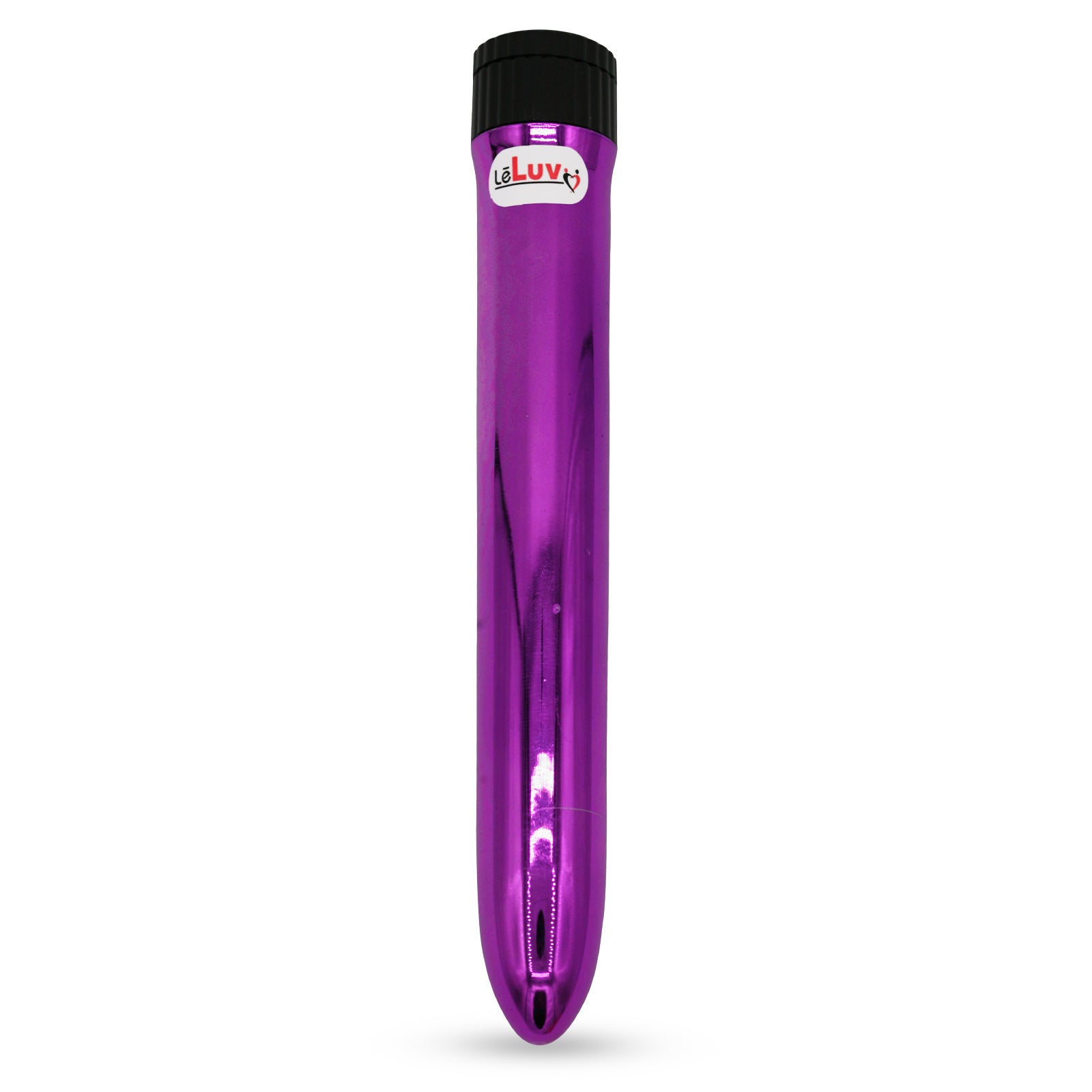 7" Classic Simple Vibrator Multi Speed Massager Chrome Purple