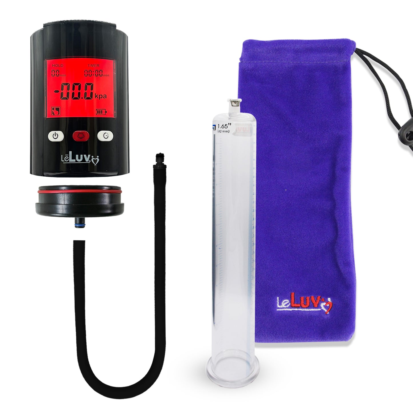 Smart LCD iPump Black Handheld Electric Penis Pump - 12" x 1.65" Cylinder