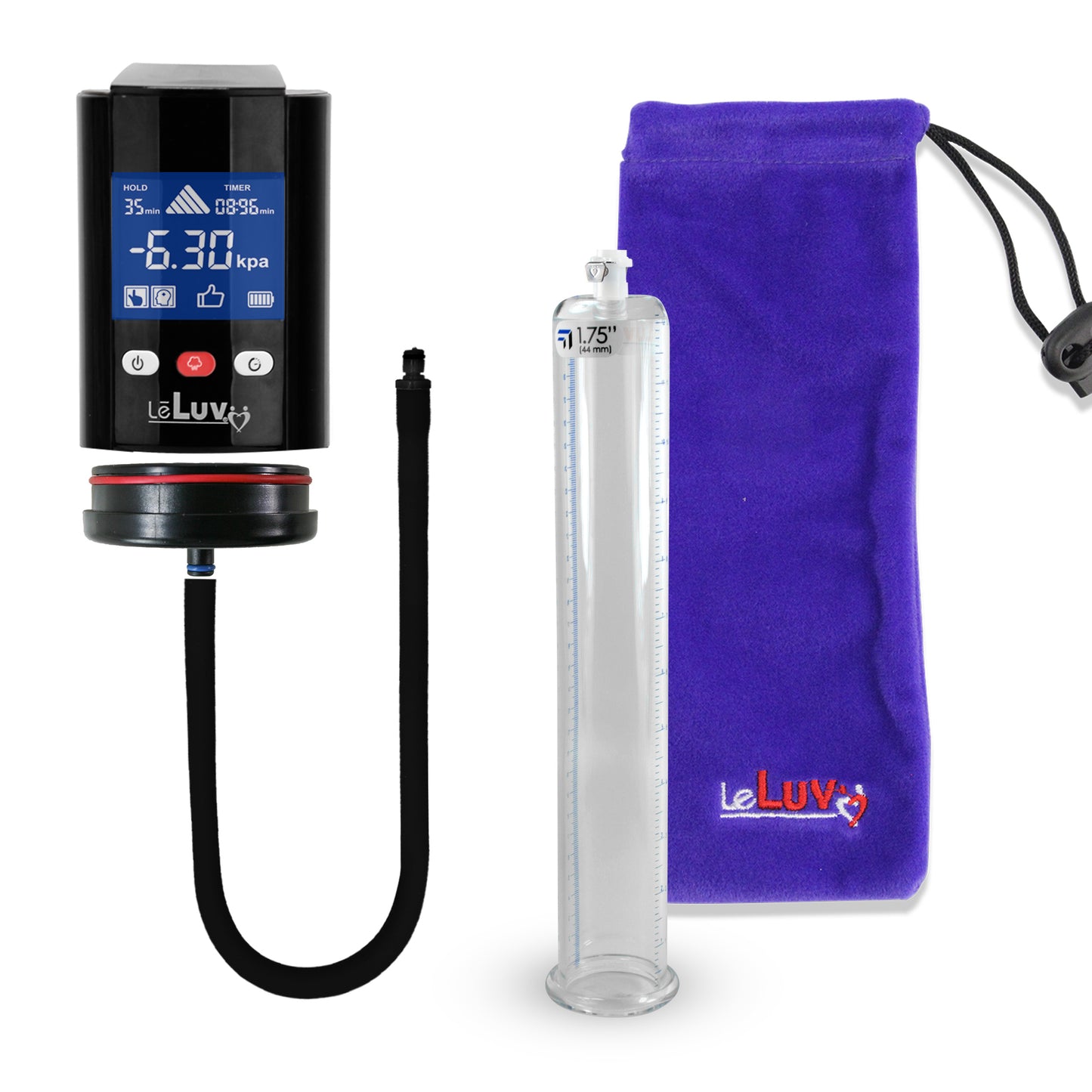 Smart LCD iPump Black Handheld Electric Penis Pump - 12" x 1.75" Acrylic Cylinder