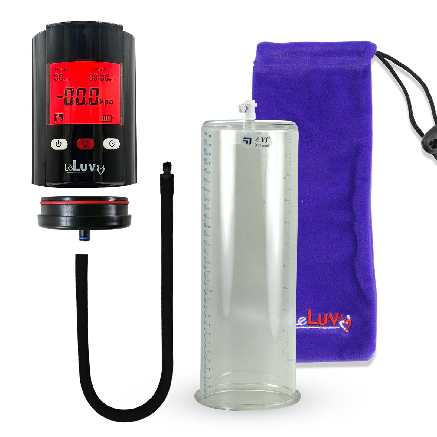 Smart LCD iPump Black Handheld Electric Penis Pump - 12" x 4.10" Cylinder