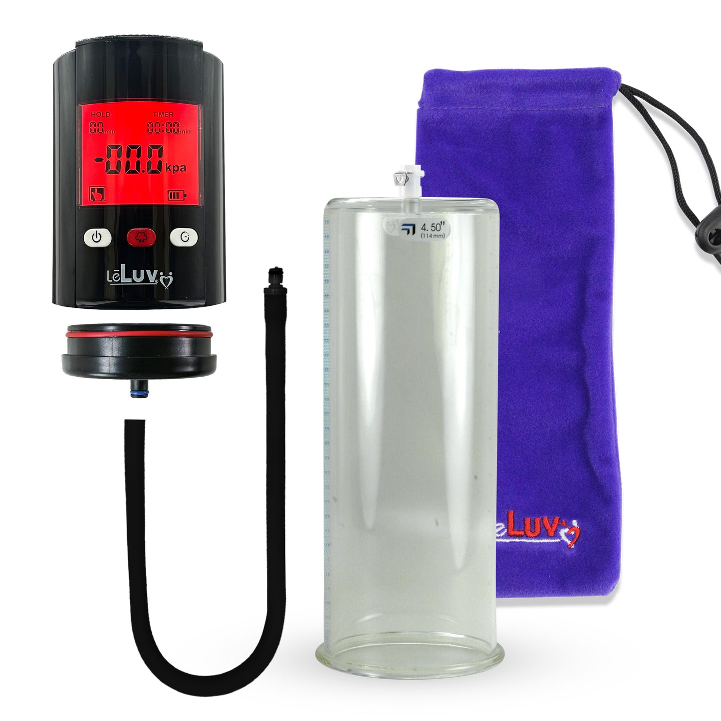 Smart LCD iPump Black Handheld Electric Penis Pump - 12" x 4.50" Cylinder