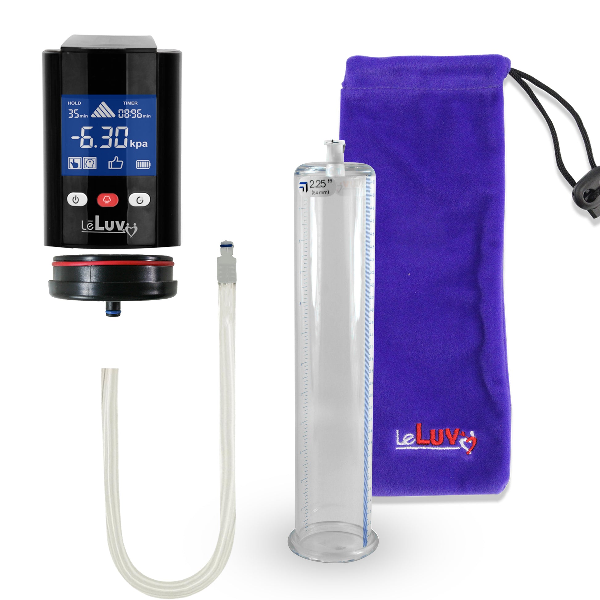 Smart LCD iPump Black Handheld Electric Penis Pump - 12" x 2.25" Acrylic Cylinder