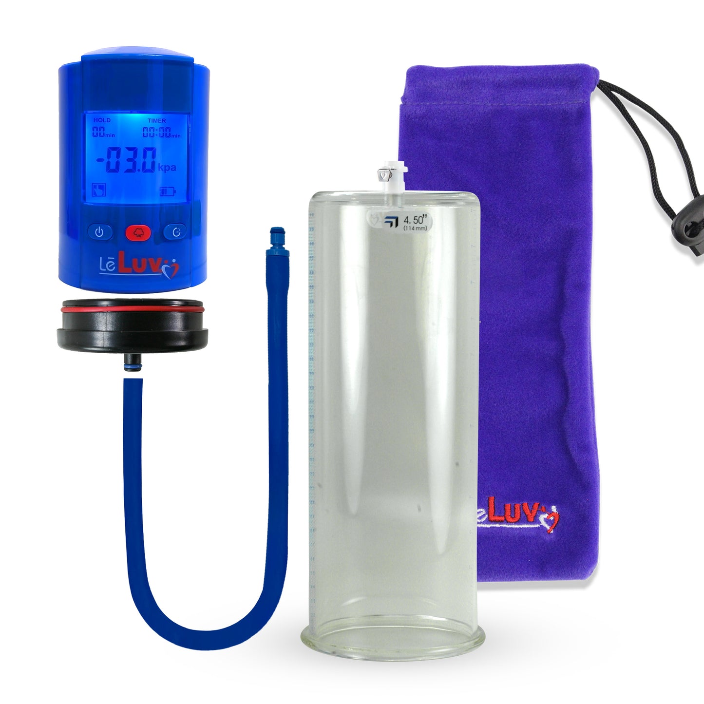 Smart LCD iPump Blue Handheld Electric Penis Pump - 12" x 4.50" Cylinder