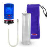 Smart LCD iPump Blue Handheld Electric Penis Pump - 12" x 3.25" Acrylic Cylinder