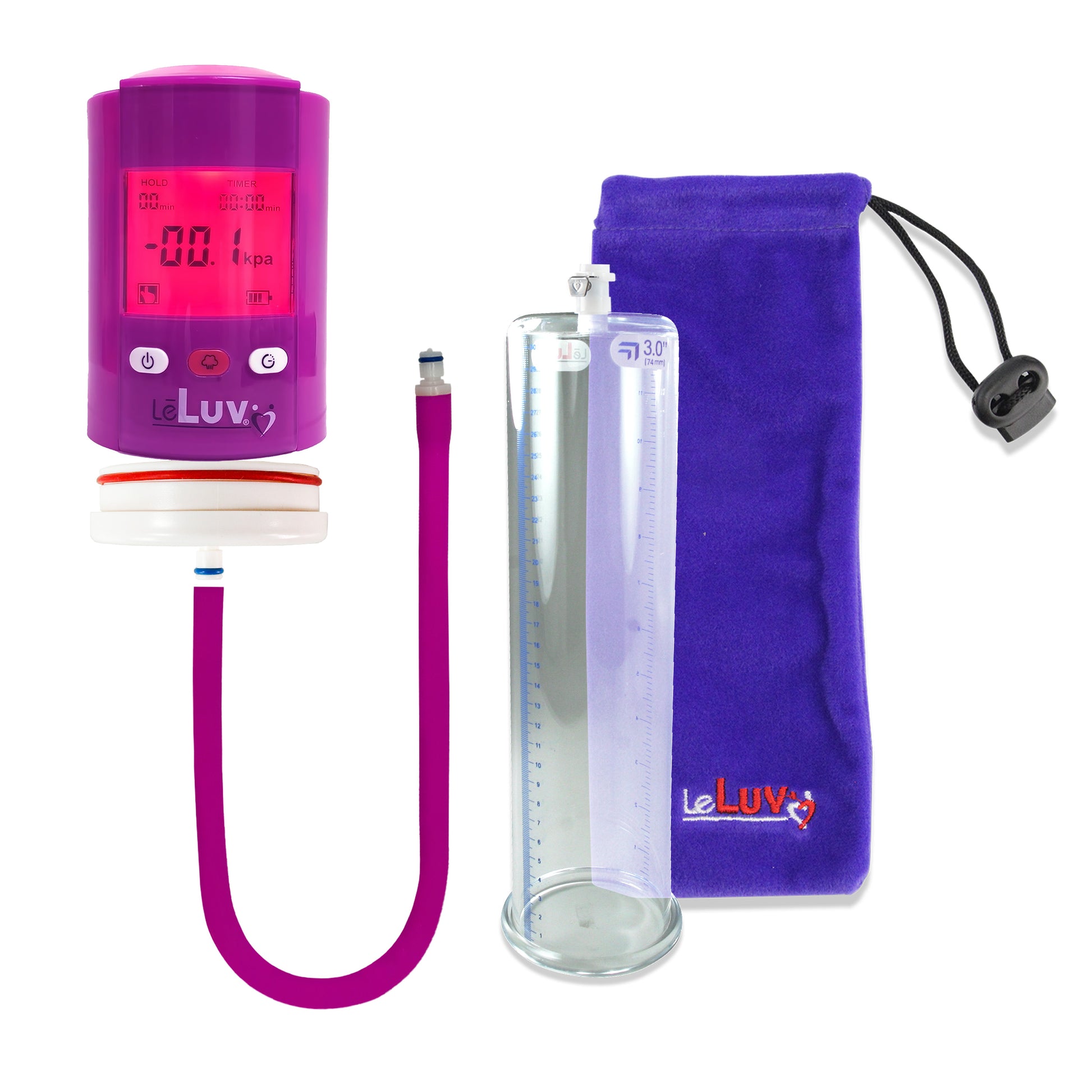 LeLuv iPump Smart LCD Adult Penis Pump Kit, Black with Clear Hose, Ada LeLuv iPump Smart LCD Adult Penis Pump Kit, Black with Clear Hose, Ada