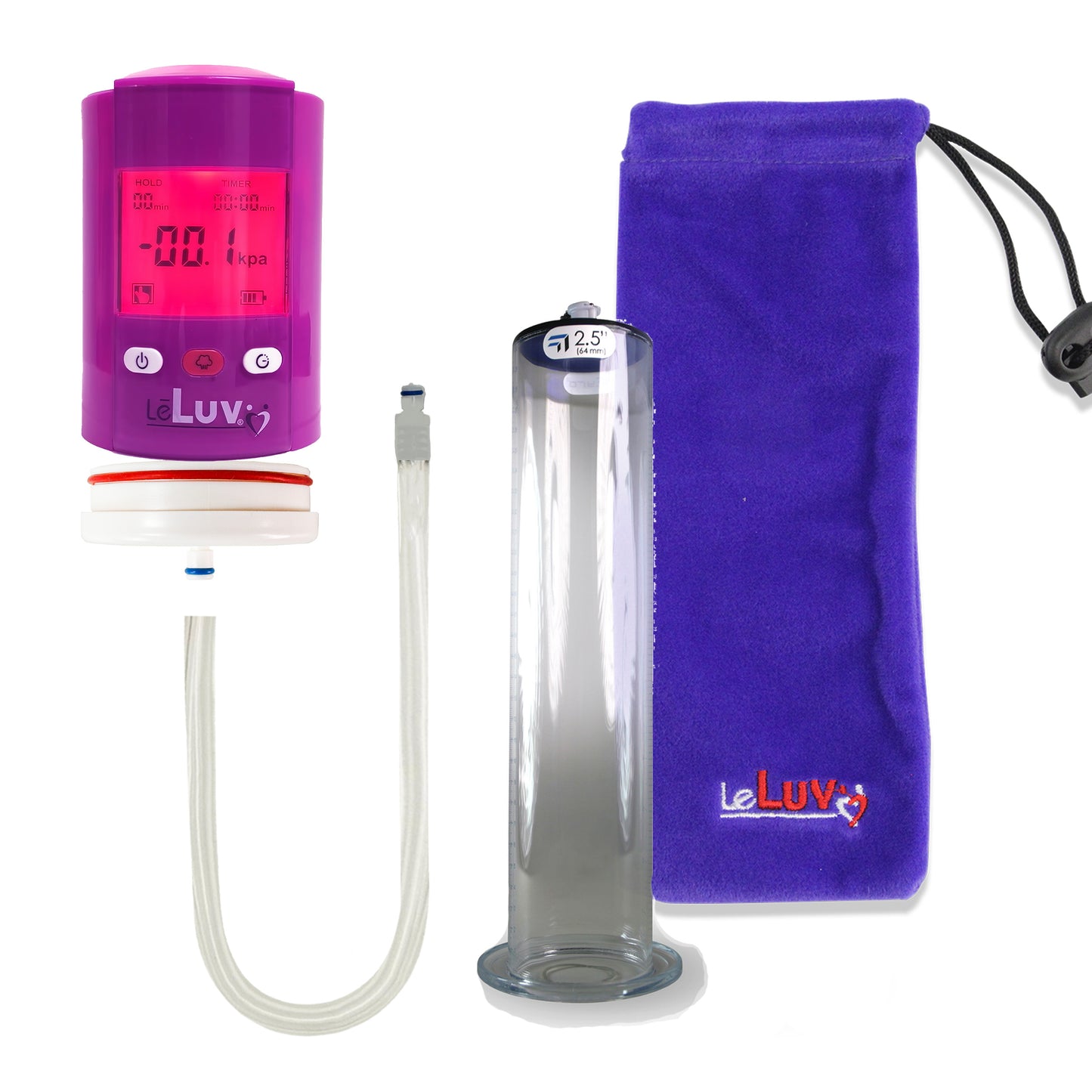 Smart LCD iPump Purple Handheld Electric Penis Pump - 12" x 2.50" WIDE FLANGE Cylinder