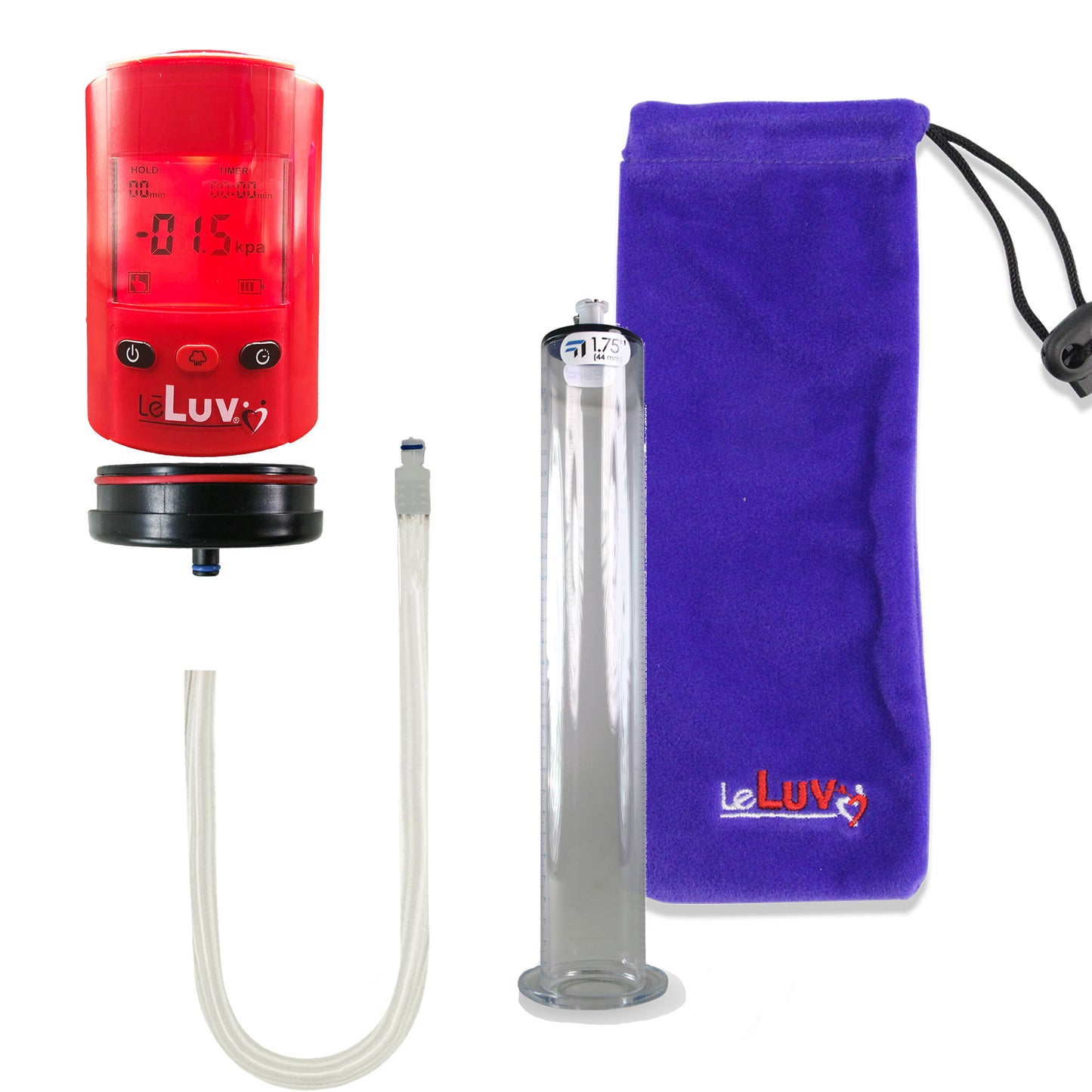 Smart LCD iPump Red Handheld Electric Penis Pump - 12" x 1.75" WIDE FLANGE Cylinder
