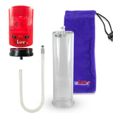 Smart LCD iPump Red Handheld Electric Penis Pump - 12" x 3.25" Acrylic Cylinder