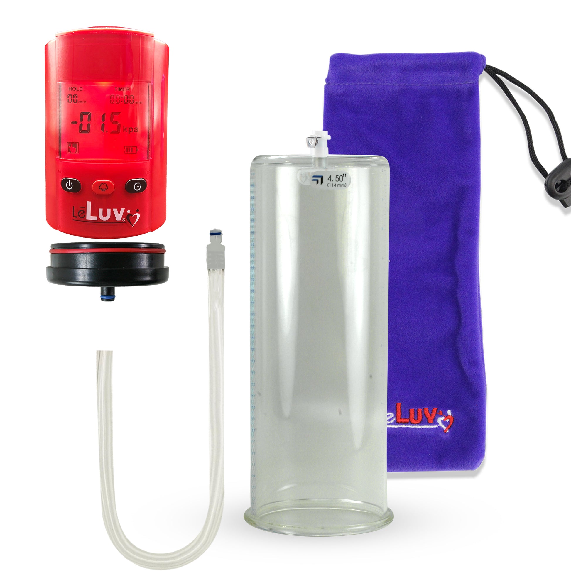 Smart LCD iPump Red Handheld Electric Penis Pump - 12" x 4.50" Cylinder