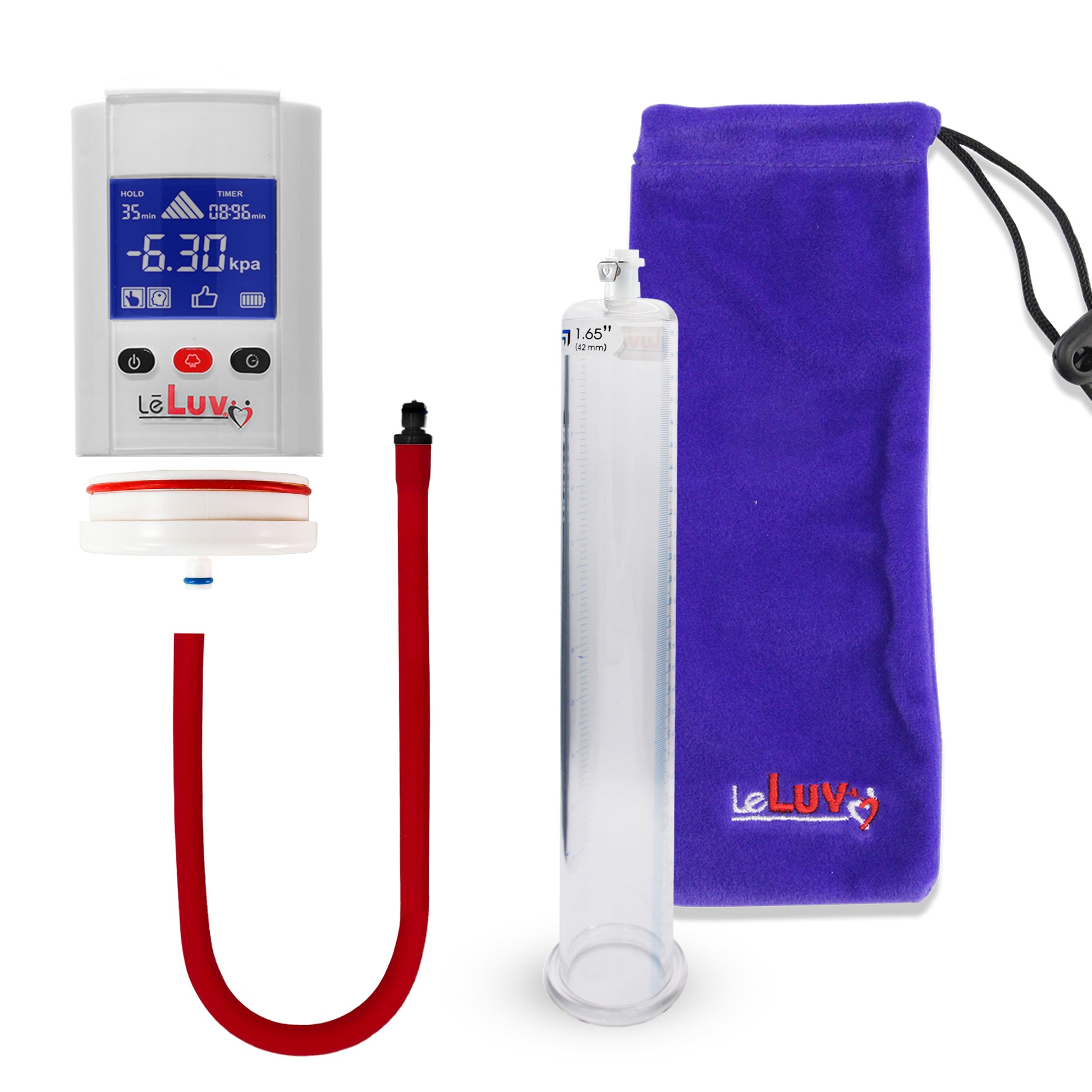 Smart LCD iPump White Handheld Electric Penis Pump - 12" x 1.65" Cylinder