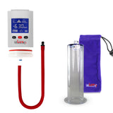 Smart LCD iPump White Penis Pump 9" Length x 2.50" Diameter WIDE Flange Cylinder