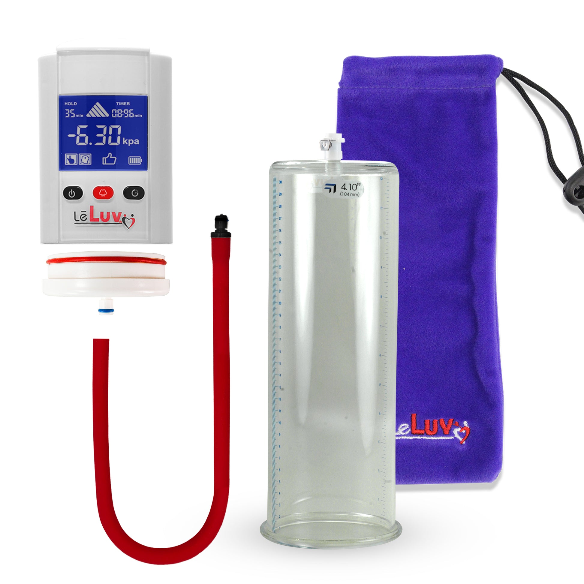 Smart LCD iPump White Handheld Electric Penis Pump - 12" x 4.10" Cylinder