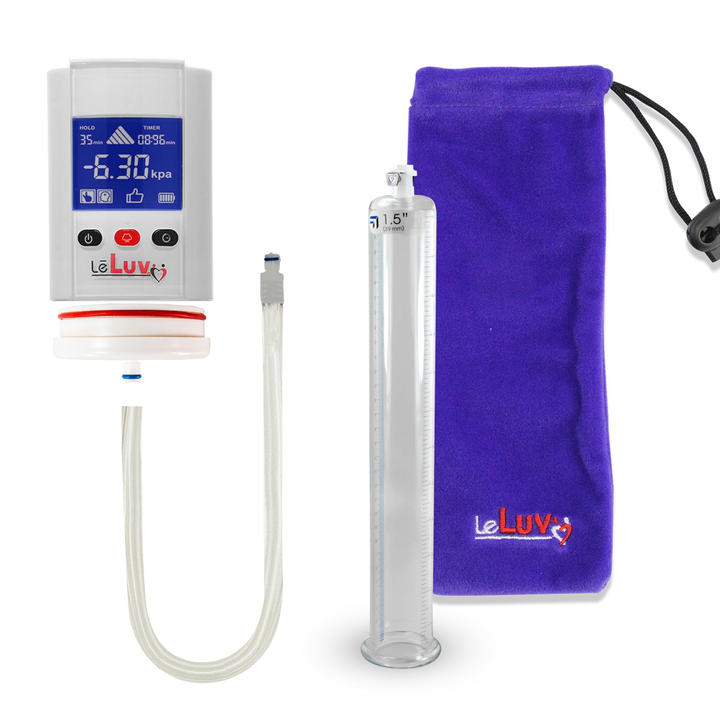 Smart LCD iPump White Handheld Electric Penis Pump - 12" x 1.50" Acrylic Cylinder