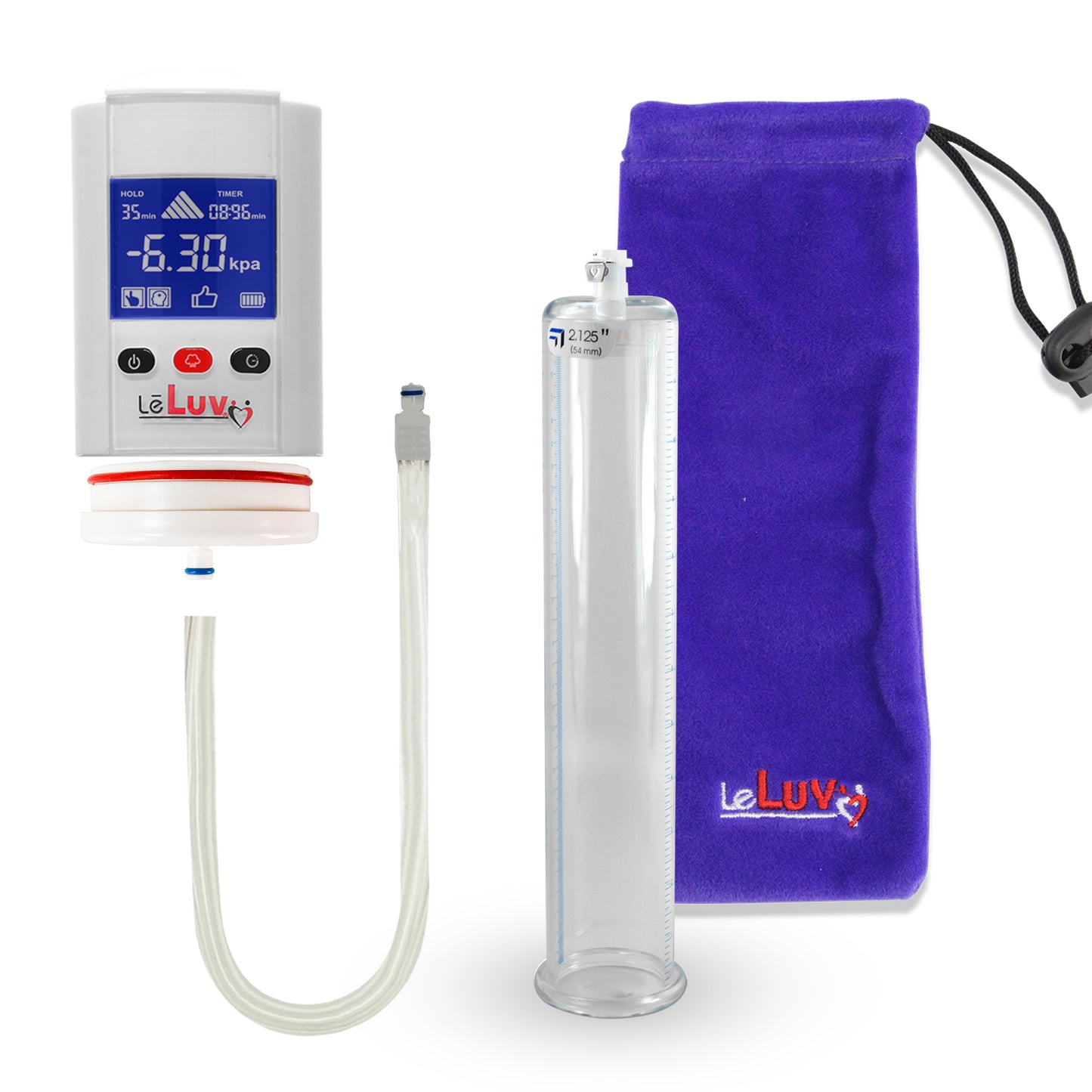 Smart LCD iPump White Handheld Electric Penis Pump - 12" x 2.125" Acrylic Cylinder