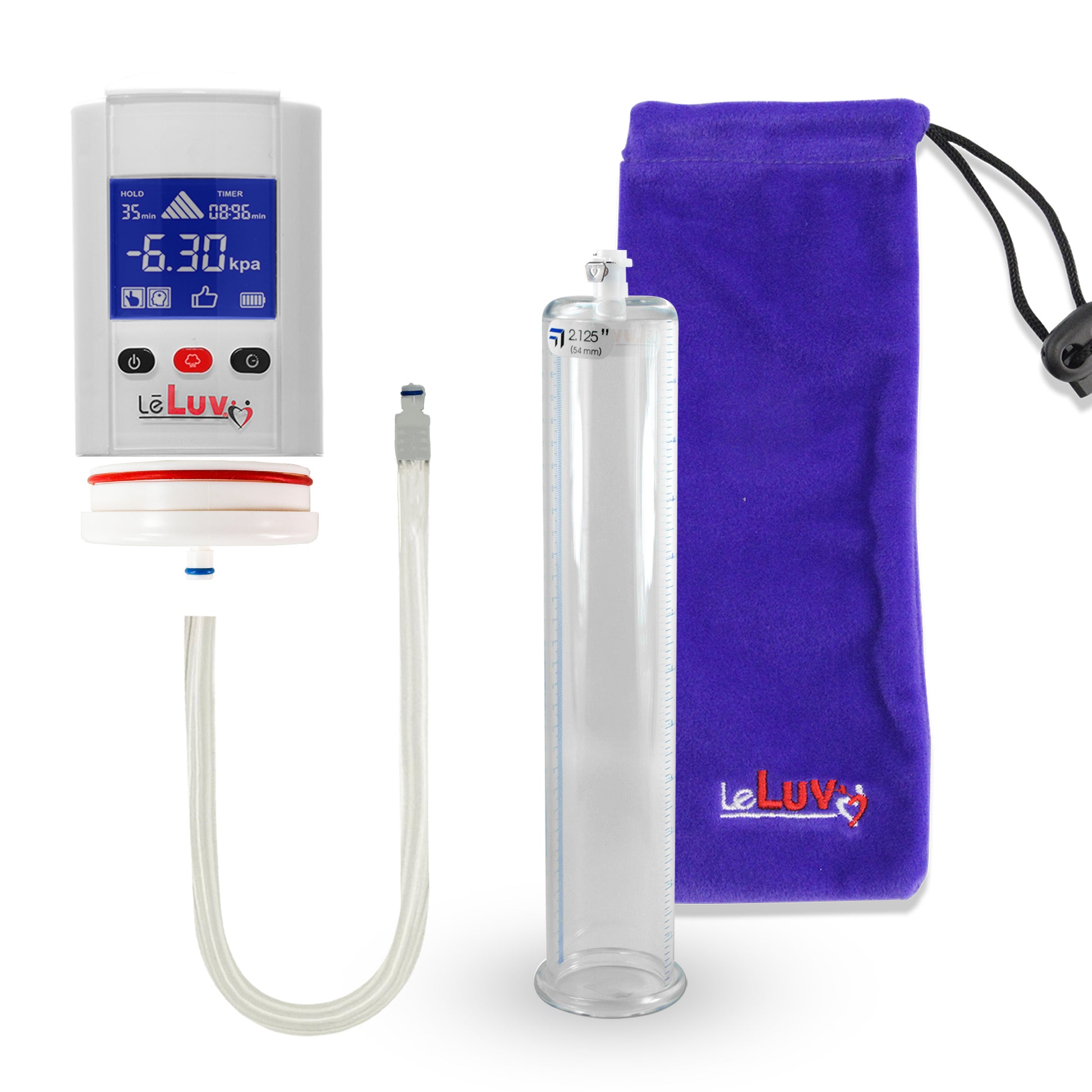 Smart LCD iPump White Handheld Electric Penis Pump - 12" x 2.125" Acrylic Cylinder