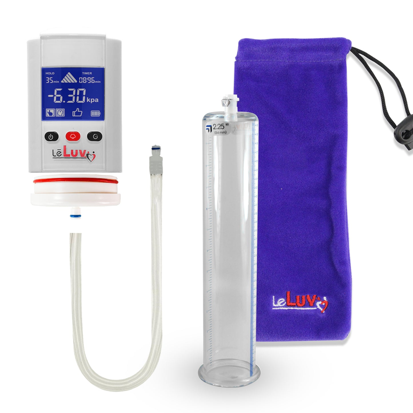 Smart LCD iPump White Handheld Electric Penis Pump - 12" x 2.25" Acrylic Cylinder