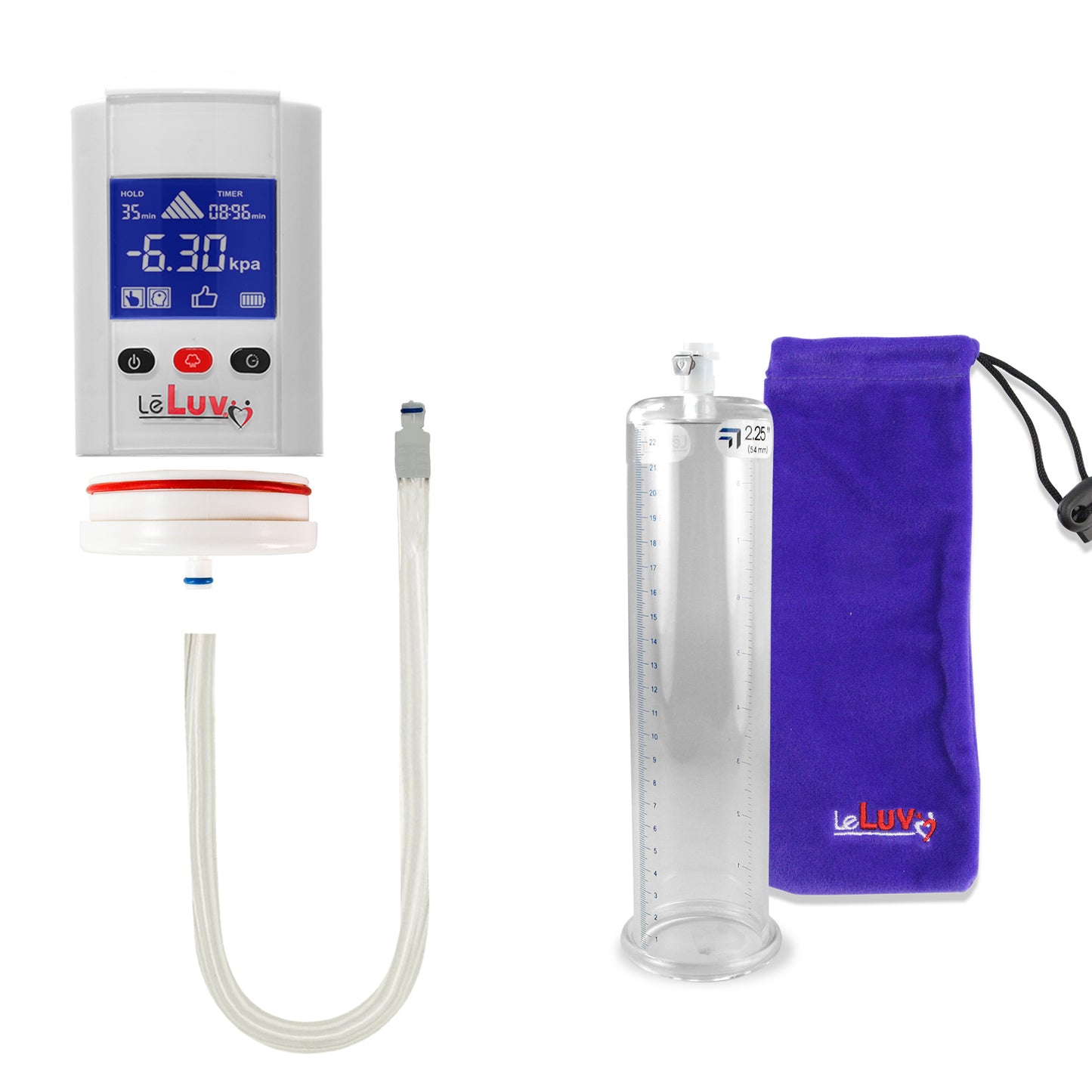 Smart LCD iPump White Handheld Electric Penis Pump - 9" x 2.25" Acrylic Cylinder