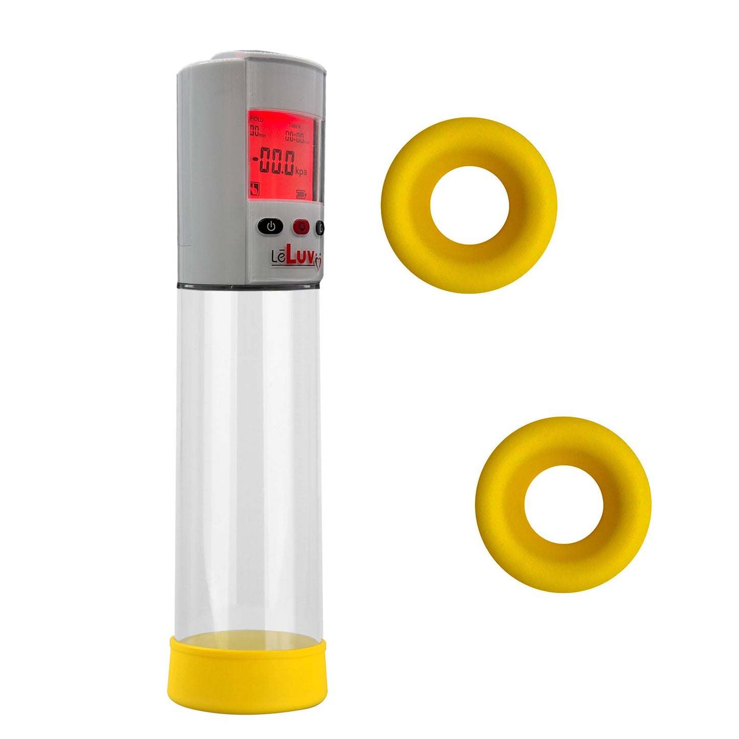 Smart LCD iPump kit USB rechargable - Grey pump + Clear 8" Cylinder + Silicone sleeve set (3 medium)