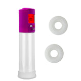 Smart LCD iPump kit USB rechargable - Purple pump + Clear 8" Cylinder + Silicone sleeve set (3 small)