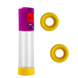 Smart LCD iPump kit USB rechargable - Purple pump + Clear 8" Cylinder + Silicone sleeve set (3 medium)