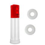 Smart LCD iPump kit USB rechargable - Red pump + Clear 8" Cylinder + Silicone sleeve set (3 small)