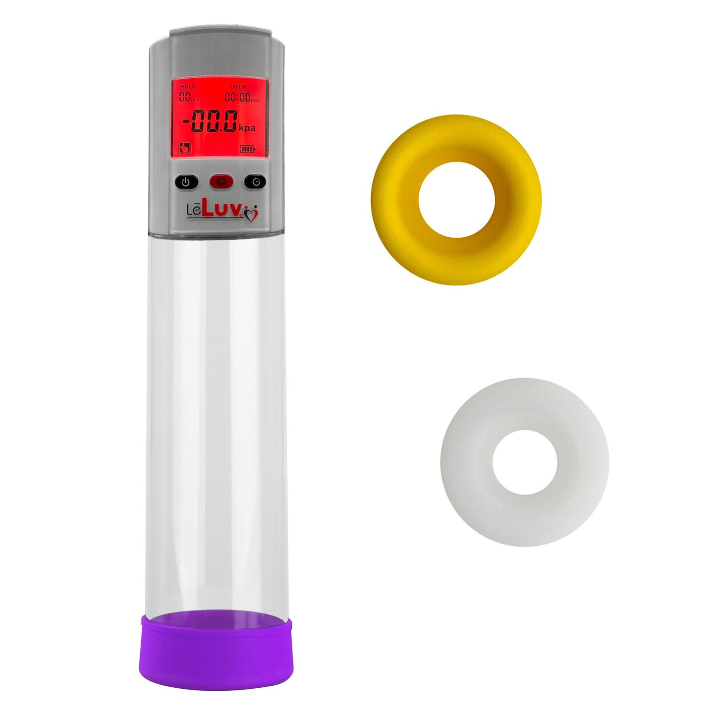 Smart LCD iPump kit USB rechargable - Grey pump + Clear 9" Cylinder + Silicone sleeve (one of each)