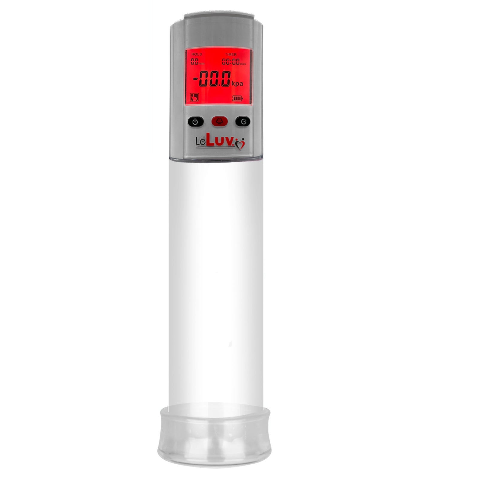 Smart LCD iPump kit USB rechargable - Grey pump + Clear 9" Cylinder + TPR Sleeve