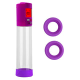 Smart LCD iPump kit USB rechargable - Purple pump + Clear 9" Cylinder + Silicone sleeve set (3 large)