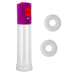 Smart LCD iPump kit USB rechargable - Purple pump + Clear 9" Cylinder + Silicone sleeve set (3 small)