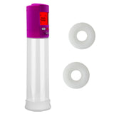 Smart LCD iPump kit USB rechargable - Purple pump + Clear 9" Cylinder + Silicone sleeve set (3 small)
