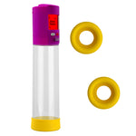Smart LCD iPump kit USB rechargable - Purple pump + Clear 9" Cylinder + Silicone sleeve set (3 medium)