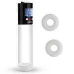 Smart LCD iPump kit USB rechargable - Black pump + Clear 8" Cylinder + Silicone sleeve set (3 small)