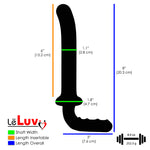 LeLuv Glass Glider Curved G-Spot Tip Wand Dildo