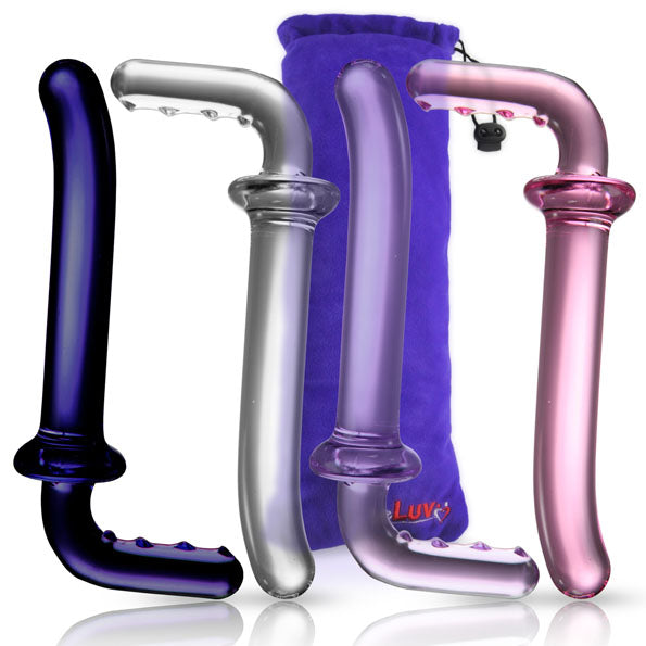 LeLuv Glass Glider Curved G-Spot Tip Wand Dildo