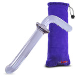 LeLuv Glass Glider Curved G-Spot Tip Wand Dildo
