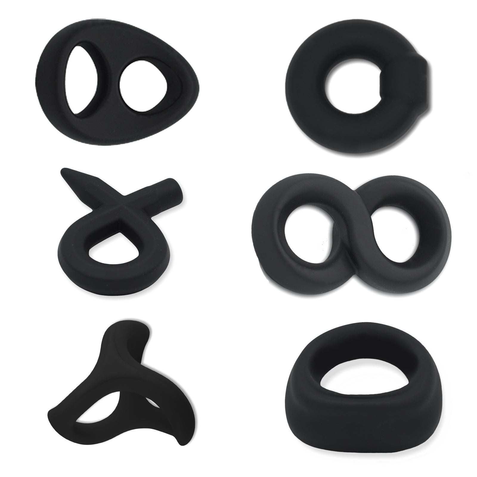 6 Pack (same color but one of each style) - Black