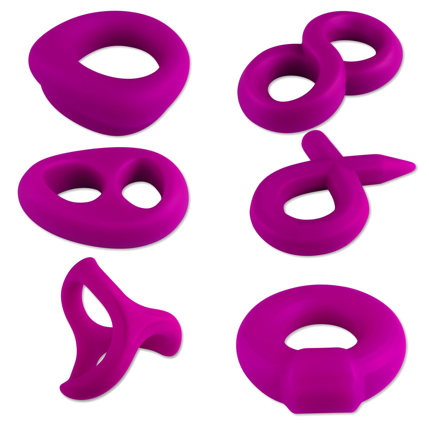 6 Pack (same color but one of each style) - Purple