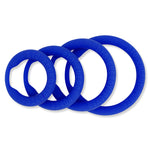 Power Cock Ring Energy Penis Ring Blue 4 Pack One of Each size (M, L, XL, XXL)