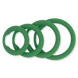 Power Cock Ring Energy Silicone Penis Ring Green 4 Pack One of Each size (M, L, XL, XXL)
