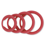 Power Cock Ring Energy Penis Ring Red 4 Pack One of Each size (M, L, XL, XXL)