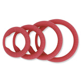 Power Cock Ring Energy Silicone Penis Ring Red 4 Pack One of Each size (M, L, XL, XXL)