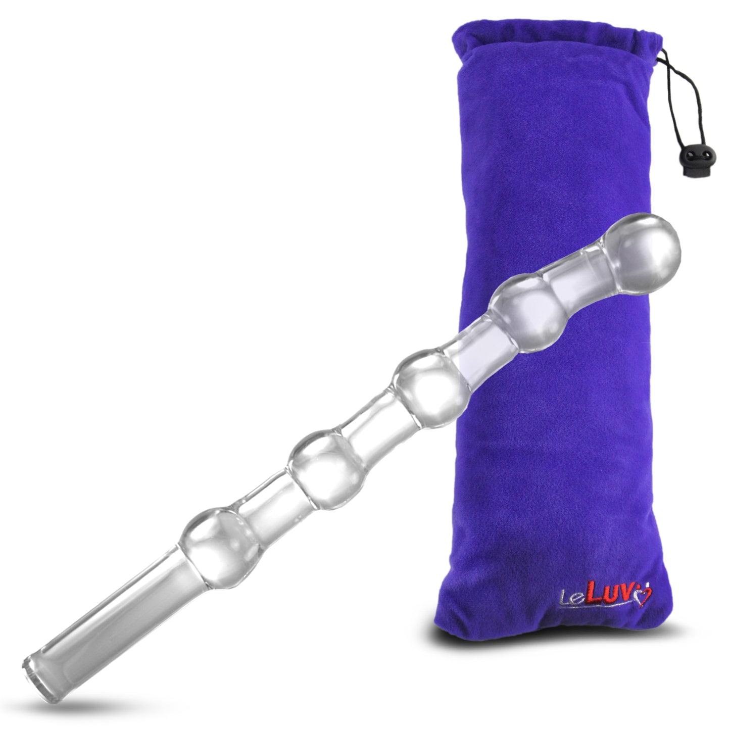11" Long Strong Clear Anal Wand Beaded Glass Graduate G Spot Dildo
