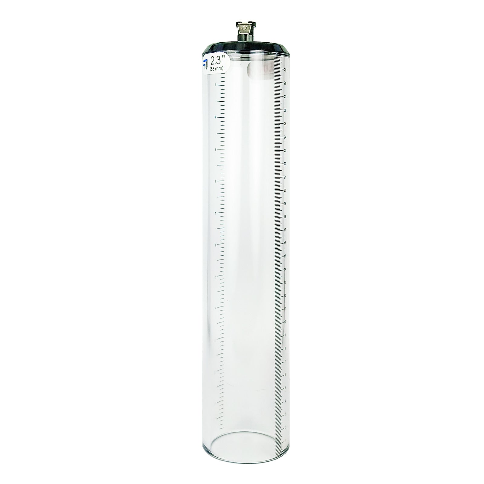 Thick Walled Penis Cylinder 2.3 Inch x 12 Inch with Quick-Release Female Fitting