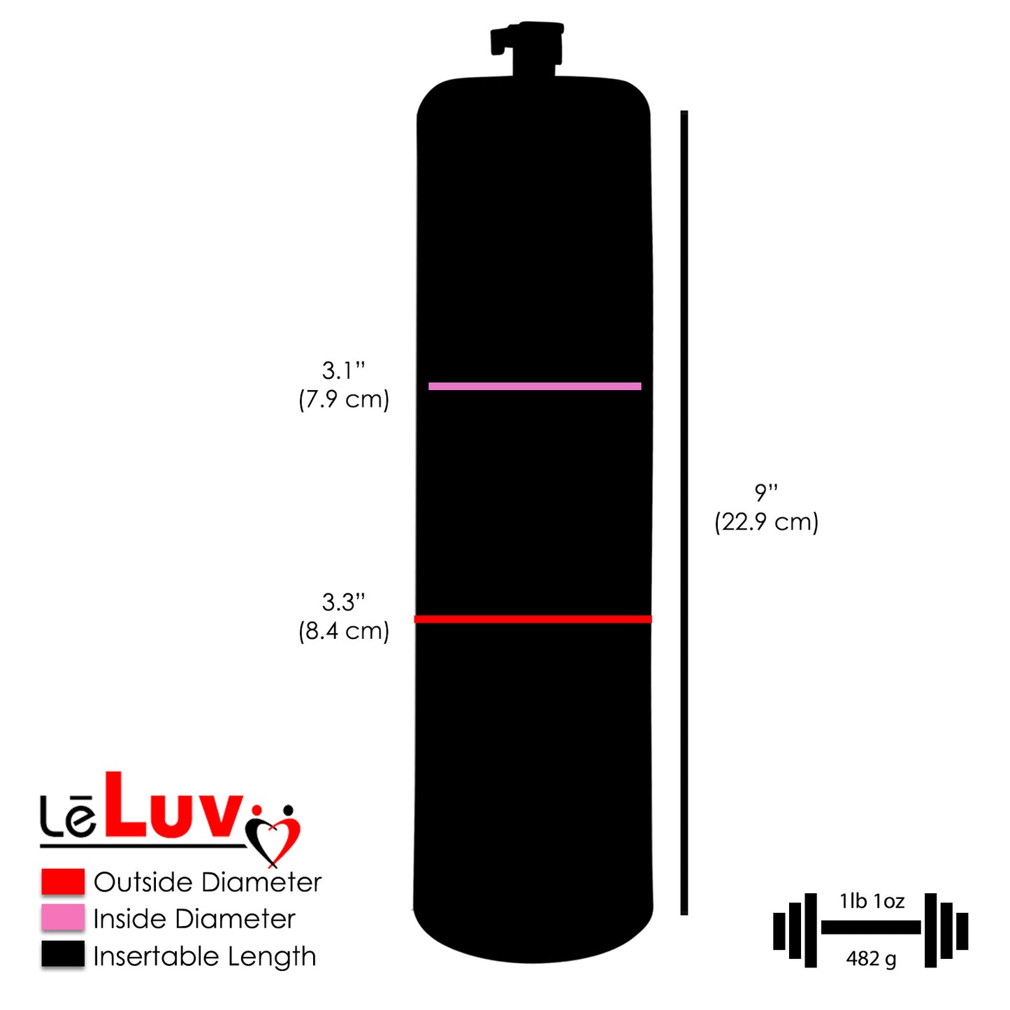 Primo Lite Handle Penis Pump + Gauge, Silicone Hose | 12" Round Flange [Shopify ONLY]